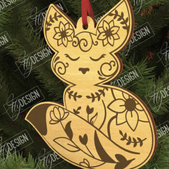 Intra απο ξύλο plywood 3mm-4mm πάχος - Folk Fox Στολίδι | Ρουστίκ Σχέδιο | CNC Δίασταση 6x6 cm INTRAFABR-104010494 - Image 1