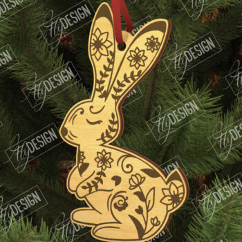 Intra απο ξύλο plywood 3mm-4mm πάχος - Λαϊκό στολίδι Λαγού | Ρουστίκ Σχέδιο | CNC Δίασταση 6x6 cm INTRAFABR-104010490 - Image 1