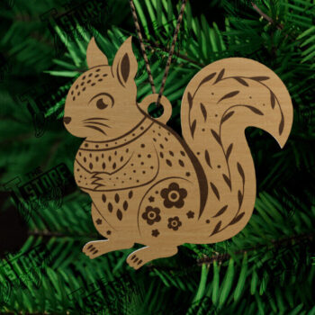 Intra απο ξύλο plywood 3mm-4mm πάχος - Λαϊκό Στολίδι Σκίουρου | Ρουστίκ Σχέδιο Δίασταση 6x6 cm INTRAFABR-104745713 - Image 1