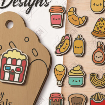 Intra απο ξύλο plywood 3mm-4mm πάχος - Σκουλαρίκια Food Stud Πακέτο κοπής Laser |CNC Δίασταση 3x3 cm INTRAFABR-121125749 - Image 1