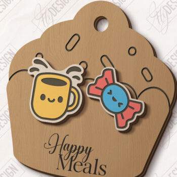 Intra απο ξύλο plywood 3mm-4mm πάχος - Σκουλαρίκια Food Stud Πακέτο κοπής Laser |CNC Δίασταση 3x3 cm INTRAFABR-121125749 - Image 3