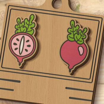 Intra απο ξύλο plywood 3mm-4mm πάχος - Food Stud Σκουλαρίκια Laser Cut| Λαχανικά Δίασταση 3x3 cm INTRAFABR-123357148 - Image 1