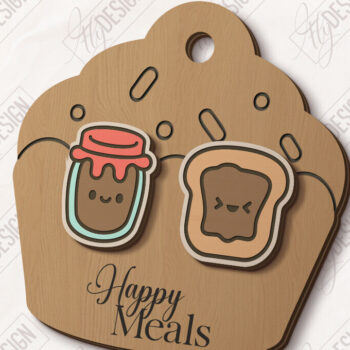 Intra απο ξύλο plywood 3mm-4mm πάχος - Food Stud Σκουλαρίκια Laser Cut|Αξεσουάρ Δίασταση 3x3 cm INTRAFABR-120977532 - Image 1