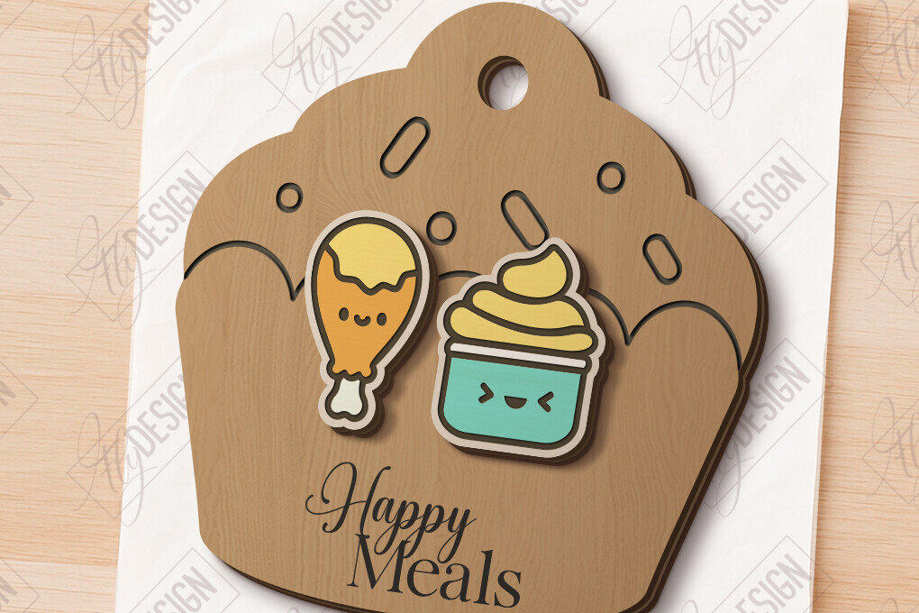 Intra απο ξύλο plywood 3mm-4mm πάχος - Food Stud Σκουλαρίκια Laser Cut|Αξεσουάρ Δίασταση 3x3 cm INTRAFABR-120977535