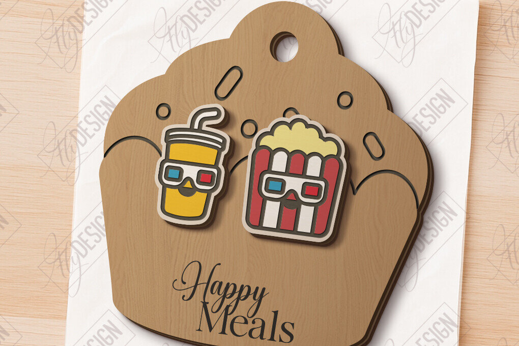 Intra απο ξύλο plywood 3mm-4mm πάχος - Food Stud Σκουλαρίκια Laser Cut|Αξεσουάρ Δίασταση 3x3 cm INTRAFABR-121125721