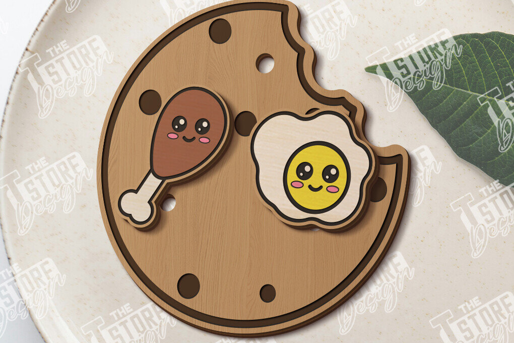 Intra απο ξύλο plywood 3mm-4mm πάχος - Food Stud Σκουλαρίκια Laser Cut|Αξεσουάρ Δίασταση 3x3 cm INTRAFABR-120421415