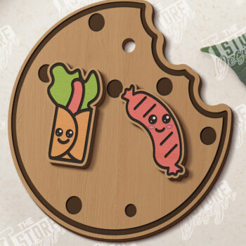 Intra απο ξύλο plywood 3mm-4mm πάχος - Food Stud Σκουλαρίκια Laser Cut|Αξεσουάρ Δίασταση 3x3 cm INTRAFABR-120637539 - Image 1