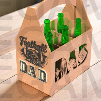 Intra απο ξύλο plywood 3mm-4mm πάχος - Football Dad Beer Caddy Design Δίασταση 20x20 cm INTRAFABR-122438254 - Image 1