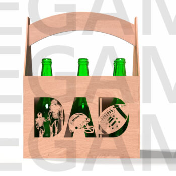 Intra απο ξύλο plywood 3mm-4mm πάχος - Football Dad Beer Caddy Design Δίασταση 20x20 cm INTRAFABR-122438254 - Image 2