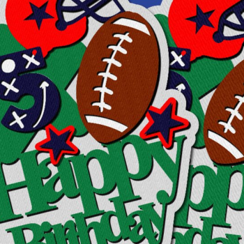 Intra απο ξύλο plywood 3mm-4mm πάχος - Ποδόσφαιρο Χρόνια πολλά κάρτα 3D Δίασταση 30x20 cm INTRAFABR-104818863 - Image 1