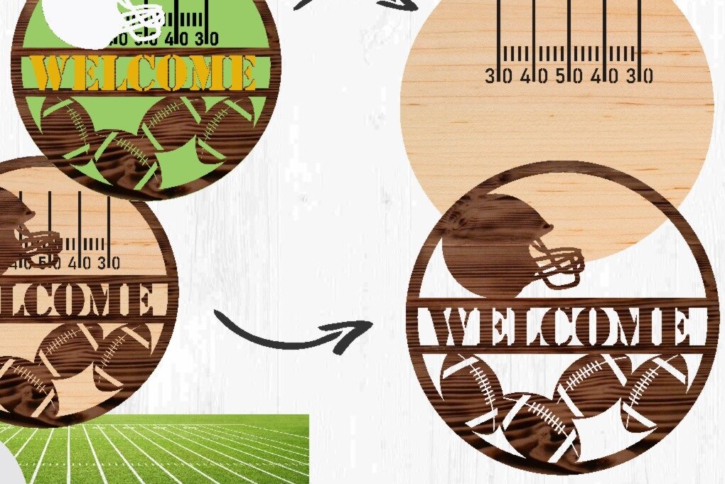 Intra απο ξύλο plywood 3mm-4mm πάχος - Λίμα κοπής λέιζερ ποδοσφαίρου, κρεμάστρα πόρτας Δίασταση 20x20 cm INTRAFABR-71308970