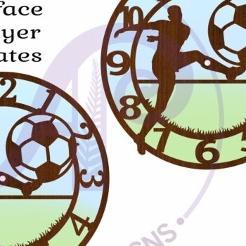 Intra απο ξύλο plywood 3mm-4mm πάχος - Ρολόι τοίχου λέιζερ ποδοσφαιριστών ανδρών παικτών Δίασταση 30x20 cm INTRAFABR-107928692 - Image 3