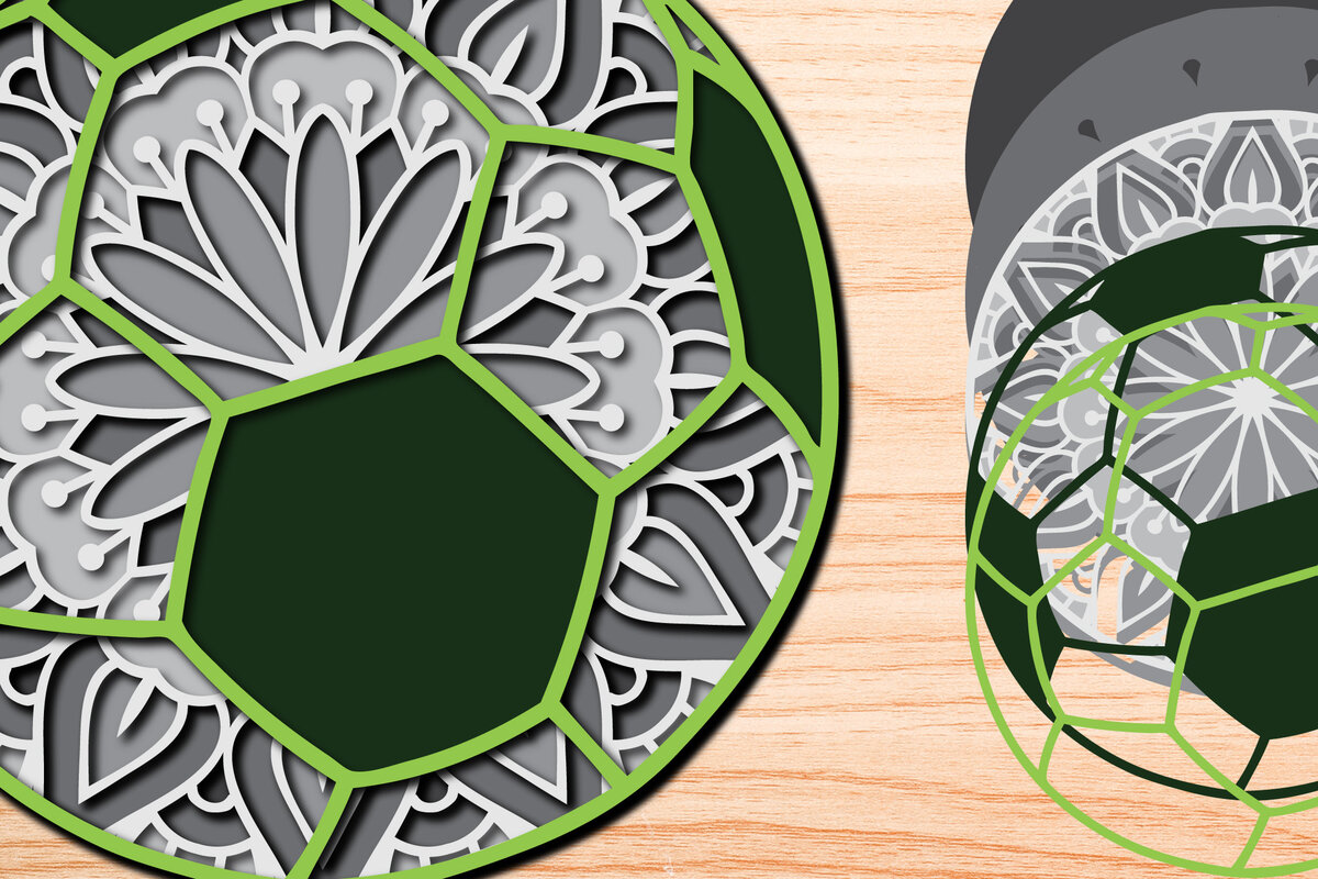 Intra απο ξύλο plywood 3mm-4mm πάχος - Ποδόσφαιρο Πολυστρωματική κοπή  Mandala Δίασταση 30x30 cm INTRAFABR-25423510