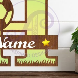 Intra απο ξύλο plywood 3mm-4mm πάχος - Μονόγραμμα ποδοσφαίρου ή ποδοσφαίρου Η επιστολή Δίασταση 30x20 cm INTRAFABR-81961609