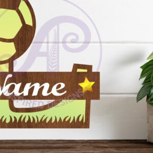 Intra απο ξύλο plywood 3mm-4mm πάχος - Ποδόσφαιρο ή ποδόσφαιρο μονόγραμμα L γράμμα Δίασταση 30x20 cm INTRAFABR-81961699