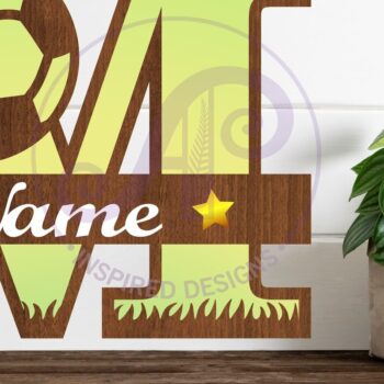 Intra απο ξύλο plywood 3mm-4mm πάχος - Μονόγραμμα ποδοσφαίρου ή ποδοσφαίρου M γράμμα Δίασταση 30x20 cm INTRAFABR-81961715 - Image 1