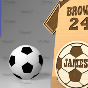 Intra απο ξύλο plywood 3mm-4mm πάχος - Ποδοσφαιριστής αθλητική φανέλα σημάδι Δίασταση 30x20 cm INTRAFABR-92540985