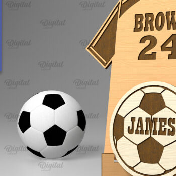 Intra απο ξύλο plywood 3mm-4mm πάχος - Ποδοσφαιριστής αθλητική φανέλα σημάδι Δίασταση 30x20 cm INTRAFABR-92540985 - Image 1