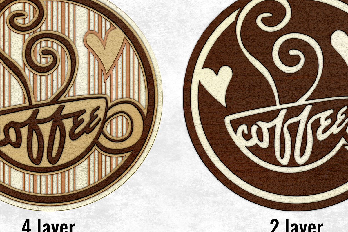 Intra απο ξύλο plywood 3mm-4mm πάχος - Για την αγάπη του καφέ Δίασταση 6x6 cm INTRAFABR-26720036