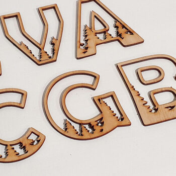 Intra απο ξύλο plywood 3mm-4mm πάχος - Δασική ΑΛΦΑΒΗΤΑ Τέχνη τοίχου Δίασταση 30x20 cm INTRAFABR-92966724 - Image 2