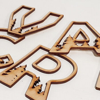 Intra απο ξύλο plywood 3mm-4mm πάχος - Δασική ΑΛΦΑΒΗΤΑ Τέχνη τοίχου Δίασταση 30x20 cm INTRAFABR-92966724 - Image 4