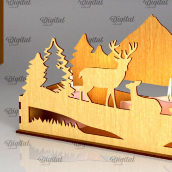 Intra απο ξύλο plywood 3mm-4mm πάχος - Forest Animal Candle Box Laser Cut Δίασταση 30x20 cm INTRAFABR-94830577 - Image 1