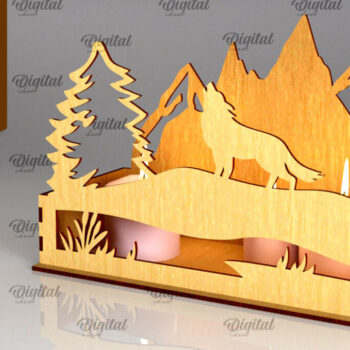 Intra απο ξύλο plywood 3mm-4mm πάχος - Forest Animal Candle Box Laser Cut Δίασταση 30x20 cm INTRAFABR-94830129 - Image 1