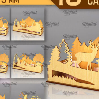 Intra απο ξύλο plywood 3mm-4mm πάχος - Δέσμη  Κουτιά Κεριών Ζώων του Δάσους Δίασταση 30x20 cm INTRAFABR-94833432 - Image 1