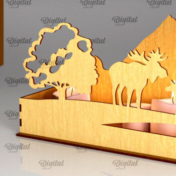 Intra απο ξύλο plywood 3mm-4mm πάχος - Δέσμη  Κουτιά Κεριών Ζώων του Δάσους Δίασταση 30x20 cm INTRAFABR-94833432 - Image 5