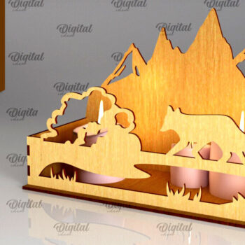 Intra απο ξύλο plywood 3mm-4mm πάχος - Δέσμη  Κουτιά Κεριών Ζώων του Δάσους Δίασταση 30x20 cm INTRAFABR-94833432 - Image 7