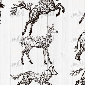 Intra απο ξύλο plywood 3mm-4mm πάχος - Πακέτο Forest Animal Leaf Art  Δίασταση 30x20 cm INTRAFABR-124578135