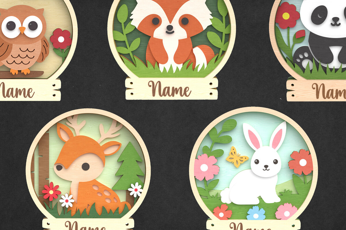 Intra απο ξύλο plywood 3mm-4mm πάχος - Πακέτο   για το όνομα ζώου του δάσους Δίασταση 30x20 cm INTRAFABR-118902301