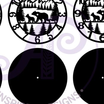 Intra απο ξύλο plywood 3mm-4mm πάχος -  με λέιζερ ρολόι τοίχου Forest Bear, Δίασταση 30x20 cm INTRAFABR-88402536 - Image 5