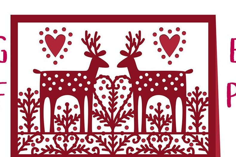Intra απο ξύλο plywood 3mm-4mm πάχος -  περικοπής  Winter Card Forest Deer Δίασταση 7x5 cm INTRAFABR-41160631