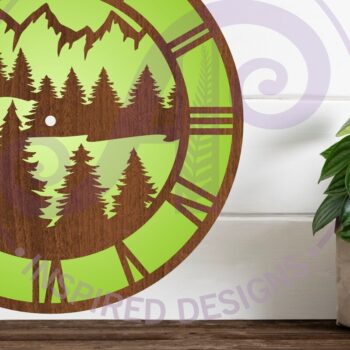 Intra απο ξύλο plywood 3mm-4mm πάχος -  με λέιζερ Forest Wall Clock,  Δίασταση 30x20 cm INTRAFABR-94788983 - Image 1