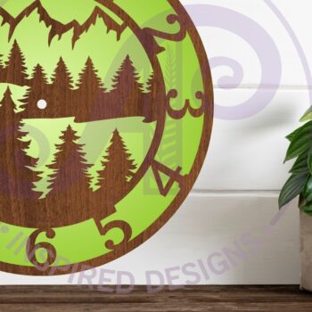 Intra απο ξύλο plywood 3mm-4mm πάχος -  με λέιζερ Forest Wall Clock,  Δίασταση 30x20 cm INTRAFABR-94788983 - Image 2