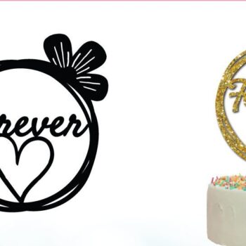 Intra απο ξύλο plywood 3mm-4mm πάχος - Forever Love Wedding Cake Topper  Δίασταση 20x20 cm INTRAFABR-35953881 - Image 1