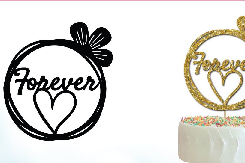 Intra απο ξύλο plywood 3mm-4mm πάχος - Forever Love Wedding Cake Topper  Δίασταση 20x20 cm INTRAFABR-35953881