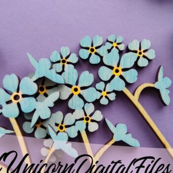 Intra απο ξύλο plywood 3mm-4mm πάχος - Forget Me Not Laser Cut Flower Δίασταση 20x20 cm INTRAFABR-34637663 - Image 2