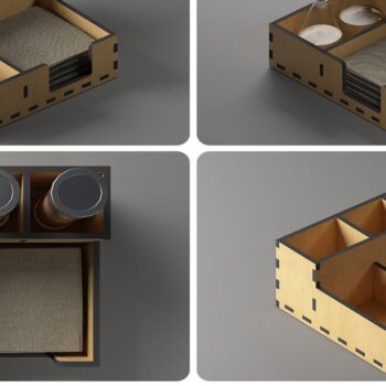 Intra απο ξύλο plywood 3mm-4mm πάχος - Θήκη για πιρούνι και χαρτοπετσέτα / Κουτί αλατοπίπερου Δίασταση 30x20 cm INTRAFABR-46329028 - Image 1