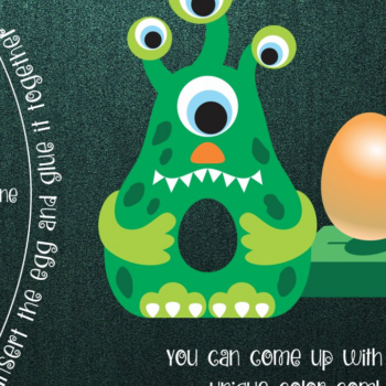 Intra απο ξύλο plywood 3mm-4mm πάχος - Σοκολατένια αυγοθήκη Monster με τέσσερα μάτια Δίασταση 15x15 cm INTRAFABR-24980199 - Image 1