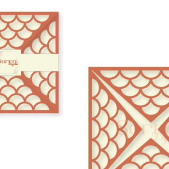 Intra απο ξύλο plywood 3mm-4mm πάχος - Πρόσκληση κάρτας τετράπτυχης ζυγαριάς ψαριού Δίασταση 20x20 cm INTRAFABR-4043599 - Image 1