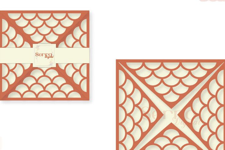 Intra απο ξύλο plywood 3mm-4mm πάχος - Πρόσκληση κάρτας τετράπτυχης ζυγαριάς ψαριού Δίασταση 20x20 cm INTRAFABR-4043599