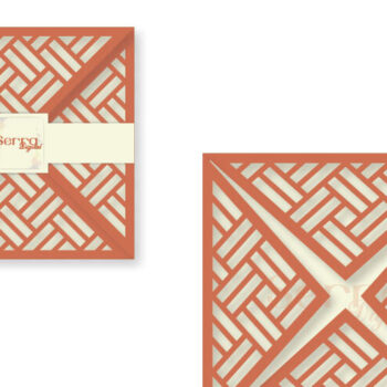 Intra απο ξύλο plywood 3mm-4mm πάχος - Τετραπλό πρόσκληση γεωμετρικής κάρτας Δίασταση 20x20 cm INTRAFABR-4043563 - Image 1