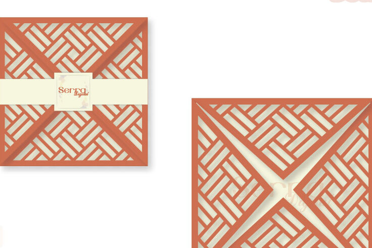 Intra απο ξύλο plywood 3mm-4mm πάχος - Τετραπλό πρόσκληση γεωμετρικής κάρτας Δίασταση 20x20 cm INTRAFABR-4043563