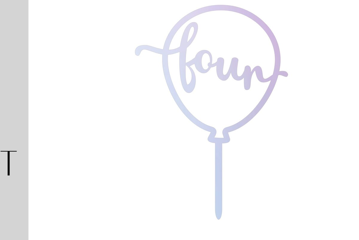 Intra απο ξύλο plywood 3mm-4mm πάχος - Τέταρτα γενέθλια Balloon Cake Tooper Δίασταση 20x20 cm INTRAFABR-9805219