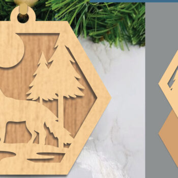 Intra απο ξύλο plywood 3mm-4mm πάχος - Fox in Forest Στολίδι κοπής με λέιζερ Δίασταση 6x6 cm INTRAFABR-105556036 - Image 1