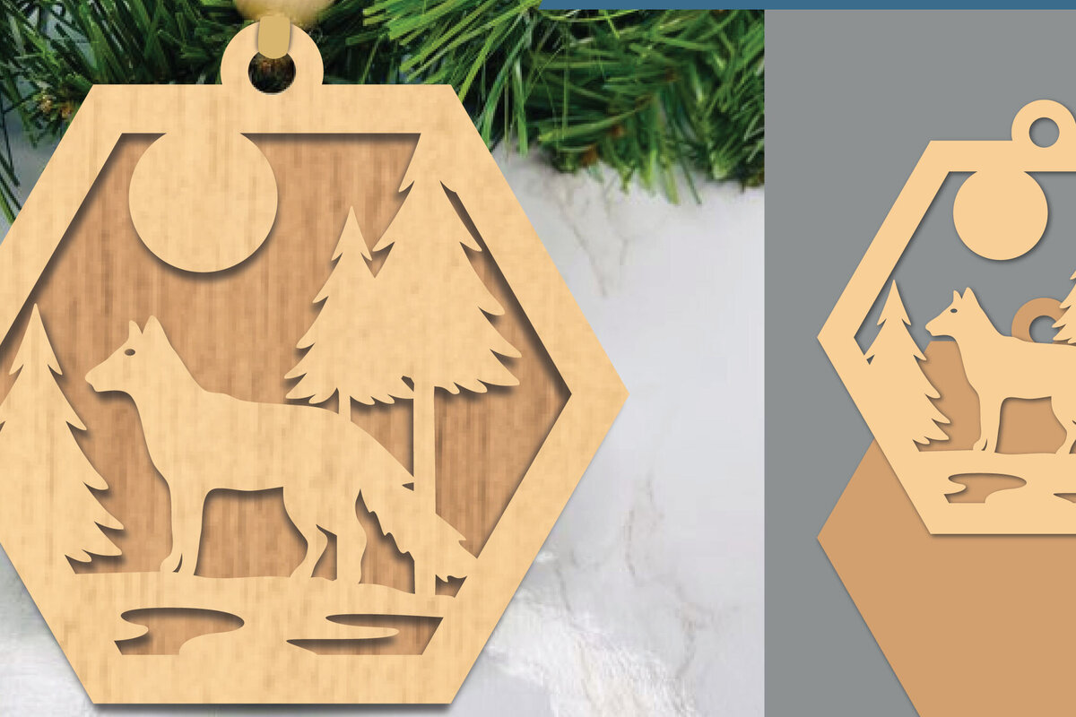 Intra απο ξύλο plywood 3mm-4mm πάχος - Fox in Forest Στολίδι κοπής με λέιζερ  Δίασταση 6x6 cm INTRAFABR-105556036