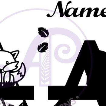 Intra απο ξύλο plywood 3mm-4mm πάχος - Fox Monogram Letter a Cut File Δίασταση 30x20 cm INTRAFABR-69923534 - Image 2