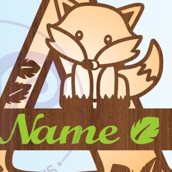 Intra απο ξύλο plywood 3mm-4mm πάχος - Fox Monogram Letter a Cut File Δίασταση 30x20 cm INTRAFABR-69923534 - Image 3